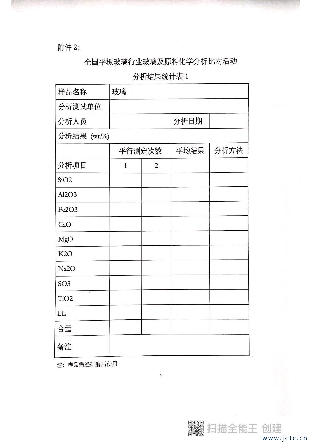 關于開展第二屆全國平板玻璃行業原料化學分析對比活動的通知_4.jpg